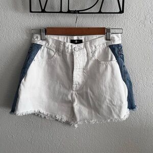 7 For All Mankind Color Block Denim Shorts